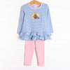 Shake Your Tail Feathers Applique Legging Set, Blue