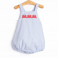 Sandy Shuffle Applique Sunsuit, Blue