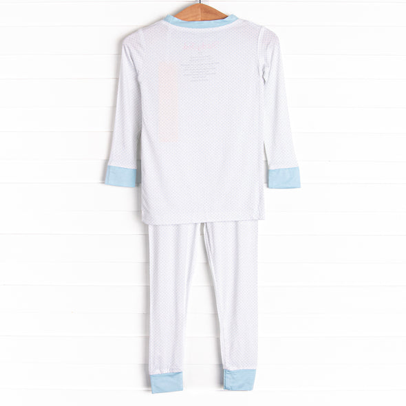 Dotted Daydreams Bamboo Pajama Set, Blue