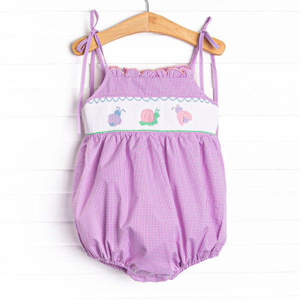 Critter Crawlers Smocked Bubble, Purple