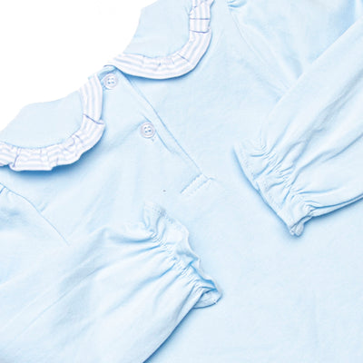 Gorgeous Bow Applique Diaper Set, Blue