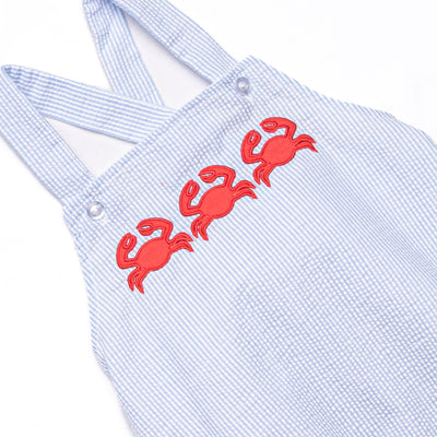 Sandy Shuffle Applique Sunsuit, Blue