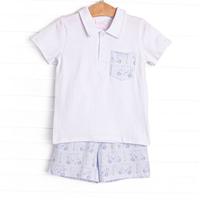 Spring Scramble Short Set, Blue