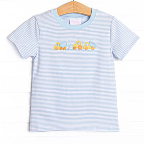 Construction Crew Applique Top, Blue Stripe