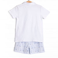 Spring Scramble Short Set, Blue