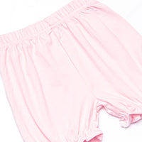 Pink Petals Applique Bloomer Set, Blue