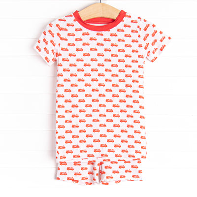 Sleepy Sirens Bamboo Pajama Short Set, Red