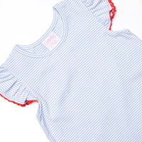 Easy As 1, 2, 3 Applique Dress, Blue Stripe