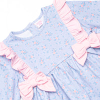 Blue Magnolia Side Tie Diaper Set, Blue