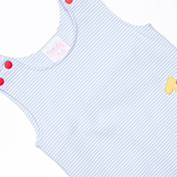 Easy As 1, 2, 3 Applique Jon Jon, Blue Stripe