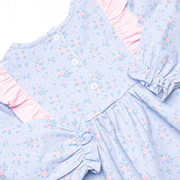 Blue Magnolia Side Tie Diaper Set, Blue