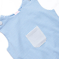 Noah Pocket Jon Jon, Light Blue and Medium Blue Stripe
