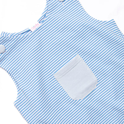 Noah Pocket Jon Jon, Light Blue and Medium Blue Stripe