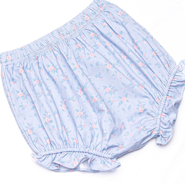 Blue Magnolia Side Tie Diaper Set, Blue