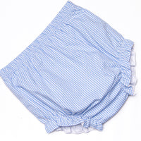 An Apple a Day Applique Diaper Set, Blue Gingham