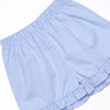 An Apple a Day Applique Ruffle Short Set, Blue Gingham