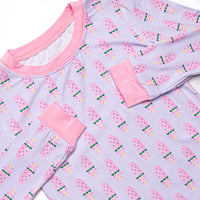 Watermelon Pop Bamboo Pajama Set, Purple