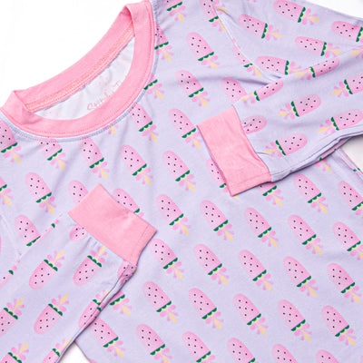 Watermelon Pop Bamboo Pajama Set, Purple