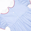 An Apple a Day Applique Ruffle Short Set, Blue Gingham