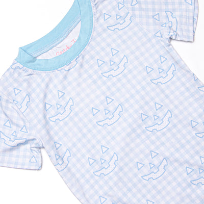 Cozy Carving Bamboo Pajama Short Set, Blue