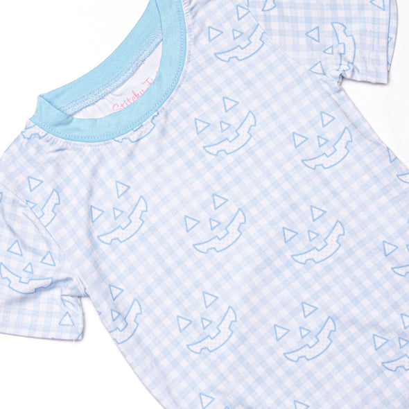 Cozy Carving Bamboo Pajama Short Set, Blue