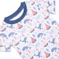 Seafarer Sails Bamboo Pajama Short Set, Blue