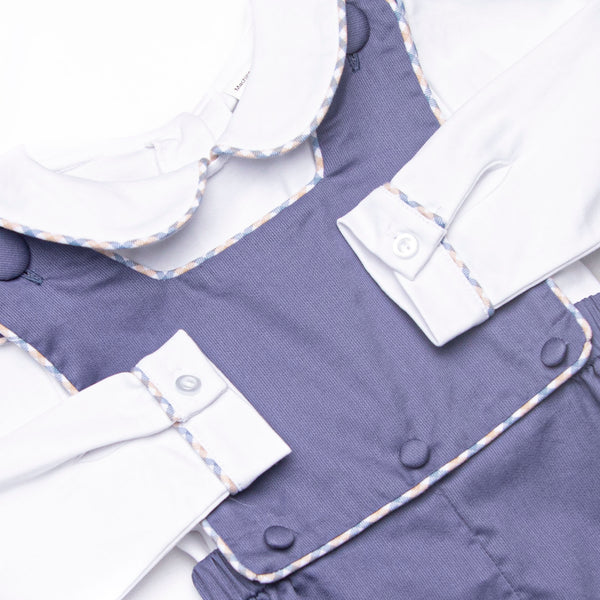 Bleu: Edward Shortall Set, Navy and Tan Plaid