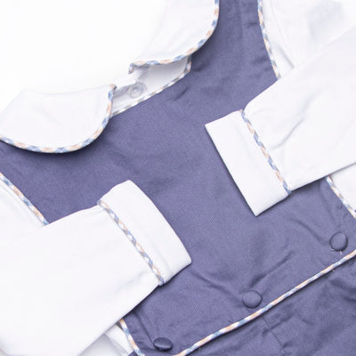 Bleu: Edward Shortall Set, Navy and Tan Plaid
