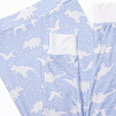 Sleepy Saurus Bamboo Pajama Set, Blue