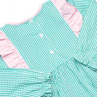 Greta Gingham Side Tie Legging Set, Green
