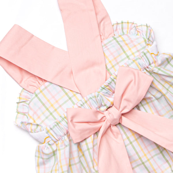 Golfing in Gingham Smocked Bubble, Pink