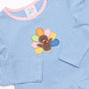 Shake Your Tail Feathers Applique Legging Set, Blue