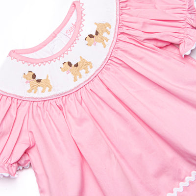 Sunday Stroll Smocked Short Set, Pink