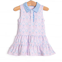 Golfing in Gingham Dress, Pink