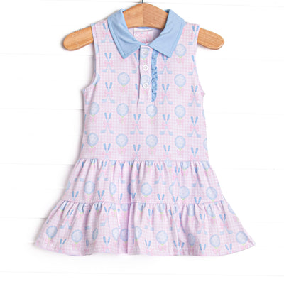 Golfing in Gingham Dress, Pink