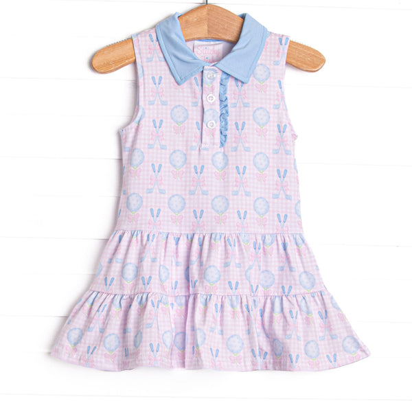 Golfing in Gingham Dress, Pink