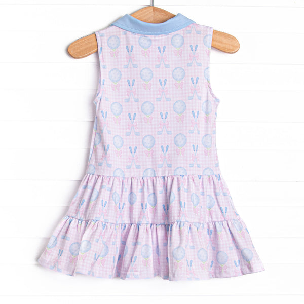 Golfing in Gingham Dress, Pink