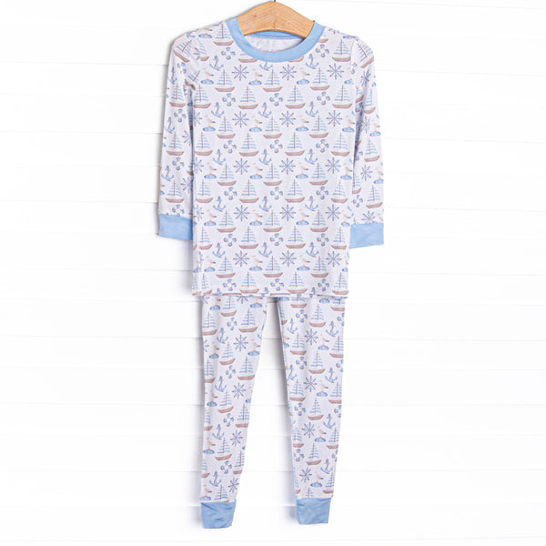 Ahoy Matey Bamboo Pajama Set, Blue