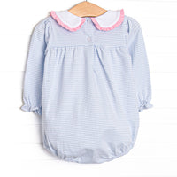 Bow Embroidered Bubble, Blue