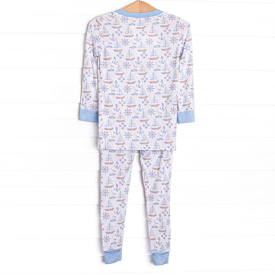 Ahoy Matey Bamboo Pajama Set, Blue