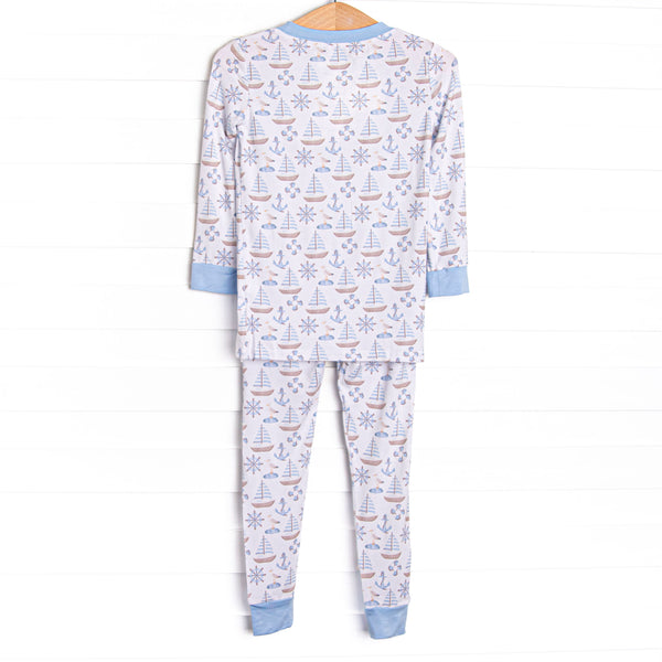 Ahoy Matey Bamboo Pajama Set, Blue