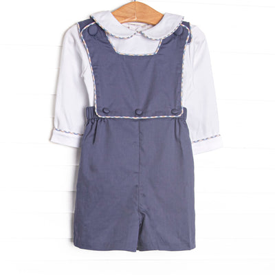 Bleu: Edward Shortall Set, Navy and Tan Plaid