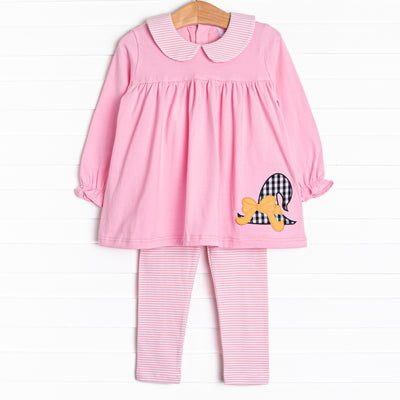 Hocus Pocus Hat Applique Legging Set, Pink