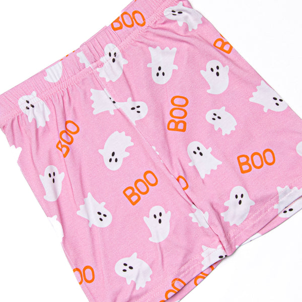Happy Haunts Bamboo Pajama Short Set, Pink