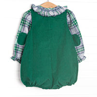 Bleu: Cordelia Smocked Bubble Set, Blue and Green Plaid