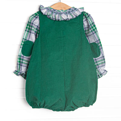 Bleu: Cordelia Smocked Bubble Set, Blue and Green Plaid