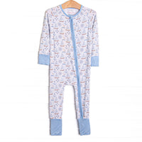 Ahoy Matey Bamboo Zippy Pajama, Blue