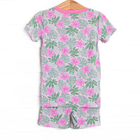 Maui Meadows Bamboo Pajama Short Set, Pink