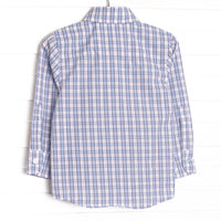 Bleu: Conrad Classic Button-Up Shirt, Light Blue and Navy Plaid