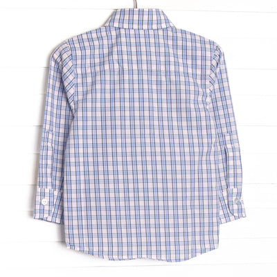 Bleu: Conrad Classic Button-Up Shirt, Light Blue and Navy Plaid